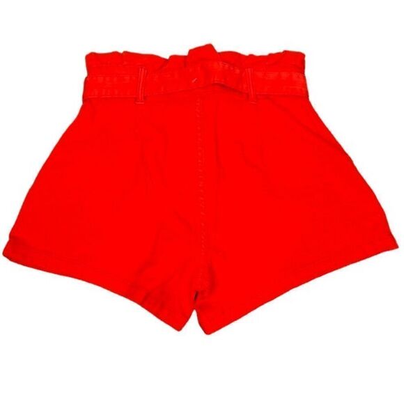 NWT LC Lauren Conrad High Rise Paper Bag Waist Bow Belt Red Shorts Size 0 - Picture 6 of 10